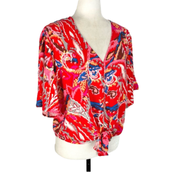 Haver & Blair red tie-front blouse - Picture 2 of 6